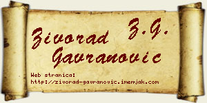 Živorad Gavranović vizit kartica